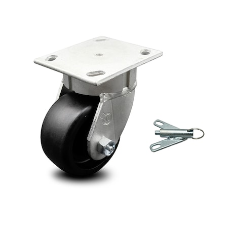 Service Caster 4 Inch Kingpinless Glass Filled Nylon Wheel Swivel Caster with Swivel Lock SCC SCC-KP30S420-GFNR-BSL